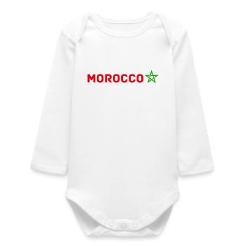 Morocco Graphic Funny Morocco Nation Flag Morocco - Body bébé manches longues biologique - blanc - Devant