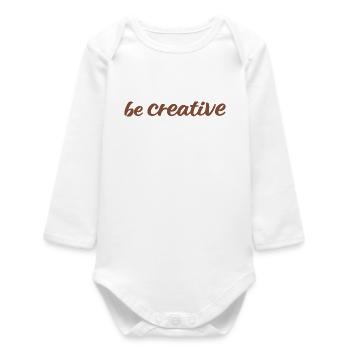 Be Creative Script Marron - Body bébé manches longues biologique - blanc - Devant