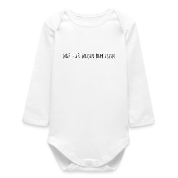 SEULEMENT ICI POUR LA NOURRITURE - Body bébé manches longues biologique - blanc - Devant