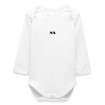 2026 - Jahr - Linie - Jahreswechsel - Baby Organic Langarmbody - Weiß - Vorne