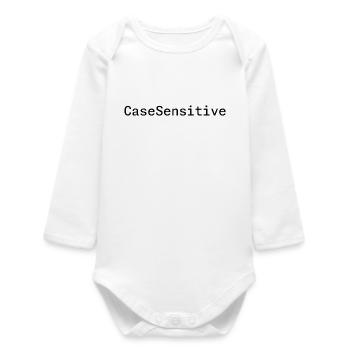 Humour de développeur sensible à la casse - Body bébé manches longues biologique - blanc - Devant