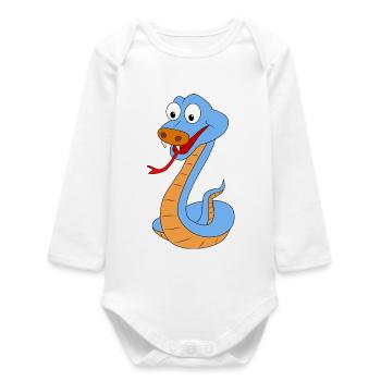 Conception de dessin animé de serpent ludique - Body bébé manches longues biologique - blanc - Devant