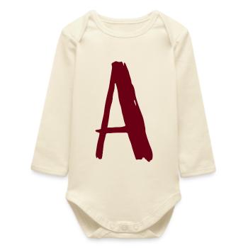 A-design artistique écrit - Body bébé manches longues biologique - écru doux - Devant