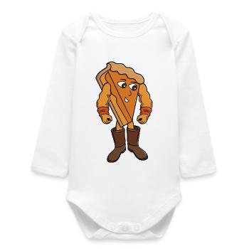 Strong Pie Wearing Boots - Baby Organic Long-Sleeved Bodysuit - white - Front