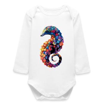 Pangolin Schuppentier Tannenzapfentier Pangoline - Baby Organic Langarmbody - Weiß - Vorne