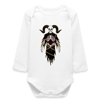 Devil Demon Mask Death Fantasy Satan Halloween - Baby Organic Long-Sleeved Bodysuit - white - Front