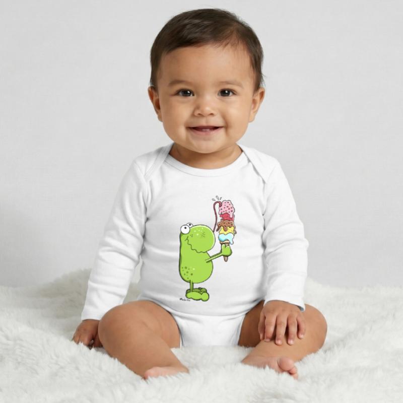 Frosch mit Eis Baby Organic Langarmbody