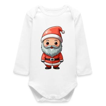 Breloque de dessin animé du Père Noël - Body bébé manches longues biologique - blanc - Devant