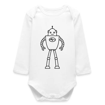 Robots du futur – Chemise de nerd de science-fiction IA - Body bébé manches longues biologique - blanc - Devant