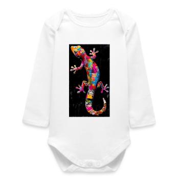 Gecko - Baby Organic Langarmbody - Weiß - Vorne