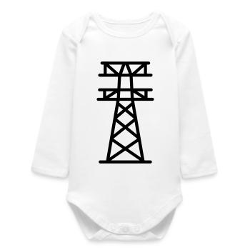 power pole - Baby Organic Long-Sleeved Bodysuit - white - Front