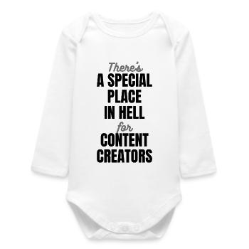 Special Place in Hell - Citation amusante du créateur - Sombre - Body bébé manches longues biologique - blanc - Devant