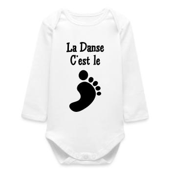 La danse c’est le pied - Body bébé manches longues biologique - blanc - Devant