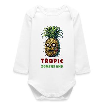 Tropic Zombieland Ananas - Baby Organic Langarmbody - Weiß - Vorne
