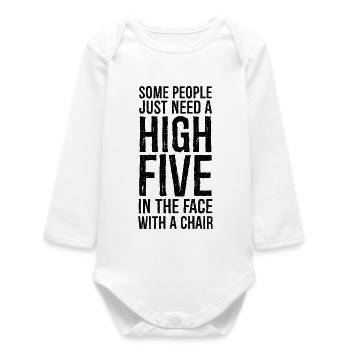 Some People Need A High Five - Body bébé manches longues biologique - blanc - Devant