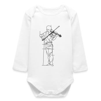 Croquis de violoniste - Body bébé manches longues biologique - blanc - Devant