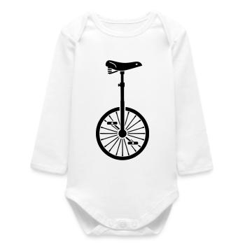 Unicycle Bicycle Circus Acrobatics - Baby Organic Long-Sleeved Bodysuit - white - Front