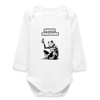Super Roboter mit Thumbs Up Motiv - Baby Organic Langarmbody - Weiß - Vorne