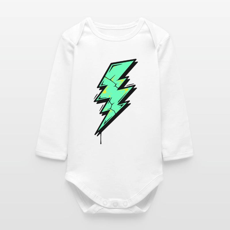 Style Éclair Éclair Abstrait Body bébé manches longues biologique