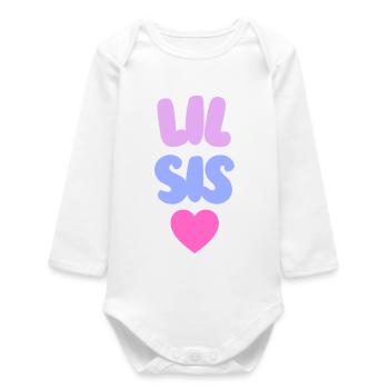 Petite Sœur Love - Body bébé manches longues biologique - blanc - Devant