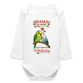 5. Muttertag - Baby Organic Langarmbody - Weiß - Vorne