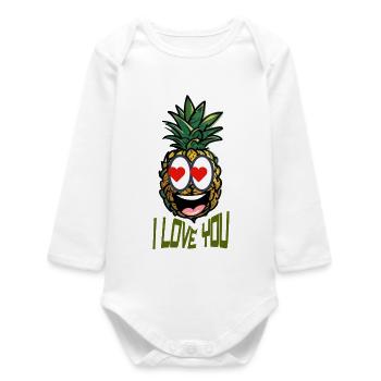 I LOVE YOU - Body bébé manches longues biologique - blanc - Devant
