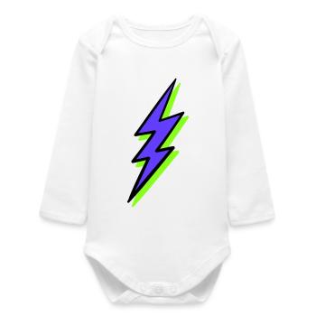Abstract Ray in Neon Tones - Baby Organic Long-Sleeved Bodysuit - white - Front