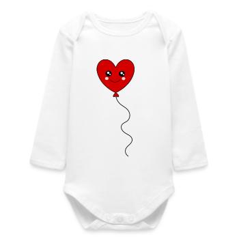 rotes Herz rot Herzen rot Herz - Baby Organic Langarmbody - Weiß - Vorne
