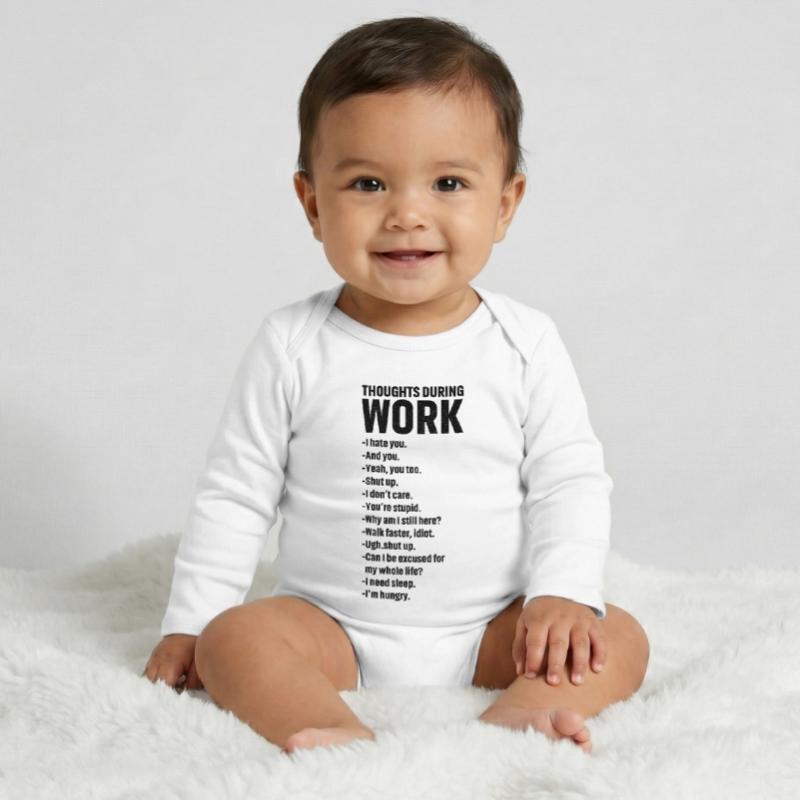 thoughts during work Baby Organic Long-Sleeved Bodysuit