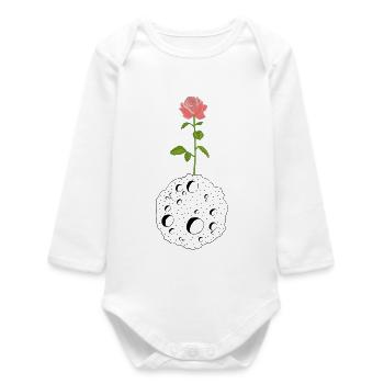 La fleur et la planète noire - Body bébé manches longues biologique - blanc - Devant