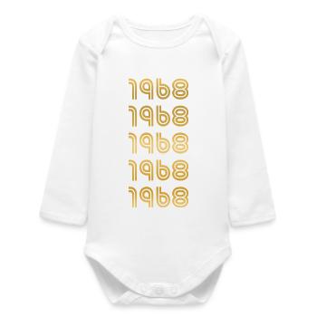 Année 1968 - Body bébé manches longues biologique - blanc - Devant