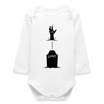 Hand hebt sich aus Grab - Baby Organic Langarmbody - Weiß - Vorne