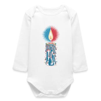 Faith Light Candle Retro Spirit Design - Baby Organic Long-Sleeved Bodysuit - white - Front