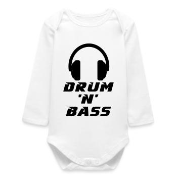 Drum 'n' Bass Music - Baby Organic Langarmbody - Weiß - Vorne