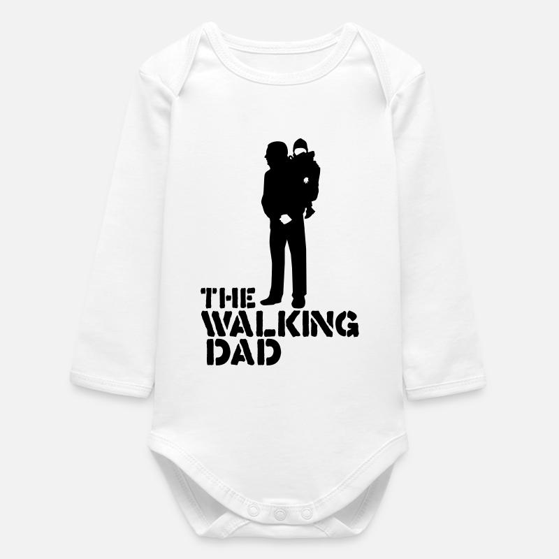 the walking dad - Baby Organic Long-Sleeved Bodysuit - white