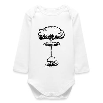 Champignon pollinique nucléaire (noir) - Body bébé manches longues biologique - blanc - Devant