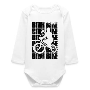 BMX rider - Baby Organic Long-Sleeved Bodysuit - white - Front
