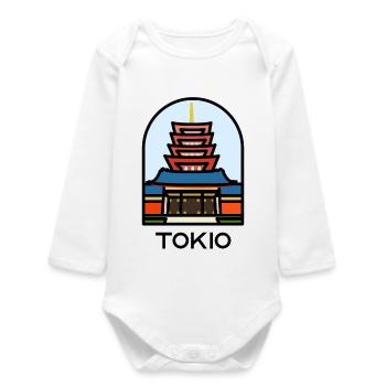 Tokyo - Senso-ji Temple - Baby Organic Long-Sleeved Bodysuit - white - Front