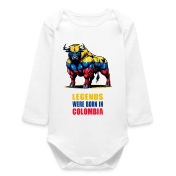 Des légendes sont nées en Colombie - Body bébé manches longues biologique - blanc - Devant