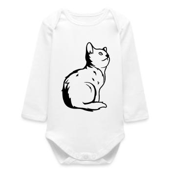 Chat - Body bébé manches longues biologique - blanc - Devant