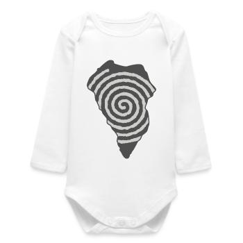 La Palma Spiral Drawing La Isla Bonita Outline - Baby Organic Long-Sleeved Bodysuit - white - Front