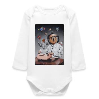 Isaac the Bot - Baby Organic Long-Sleeved Bodysuit - white - Front