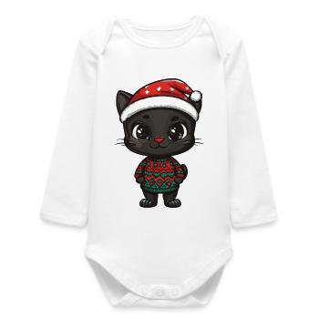 Noël des panthères - Body bébé manches longues biologique - blanc - Devant