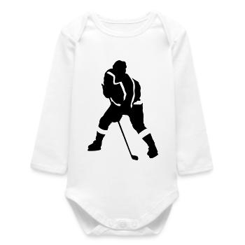 Hockey sur glace - Body bébé manches longues biologique - blanc - Devant