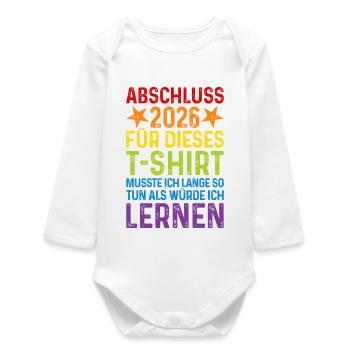 T-shirt de remise des diplômes 2026 disant Long Apprenez à faire semblant - Body bébé manches longues biologique - blanc - Devant