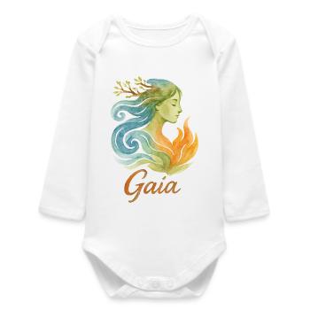 Gaïa - Mère Nature - Arbre de Vie - Body bébé manches longues biologique - blanc - Devant