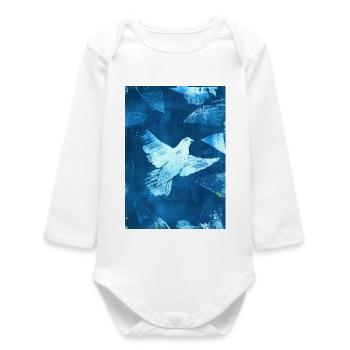 Blue Dove Peace Visual - Baby Organic Long-Sleeved Bodysuit - white - Front