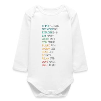 THINK POSITIVE - Baby Organic Long-Sleeved Bodysuit - white - Front