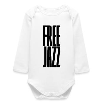 Conception typographique de musique jazz libre - Body bébé manches longues biologique - blanc - Devant