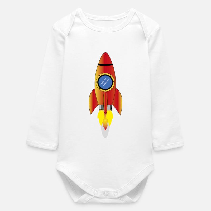 Rocket - Baby Organic Long-Sleeved Bodysuit - white